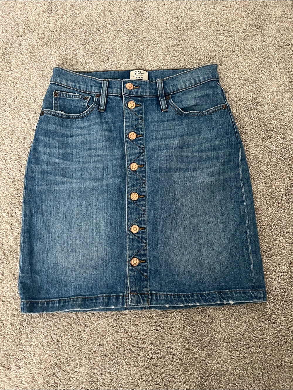 J. Crew Button Front Denim Skirt